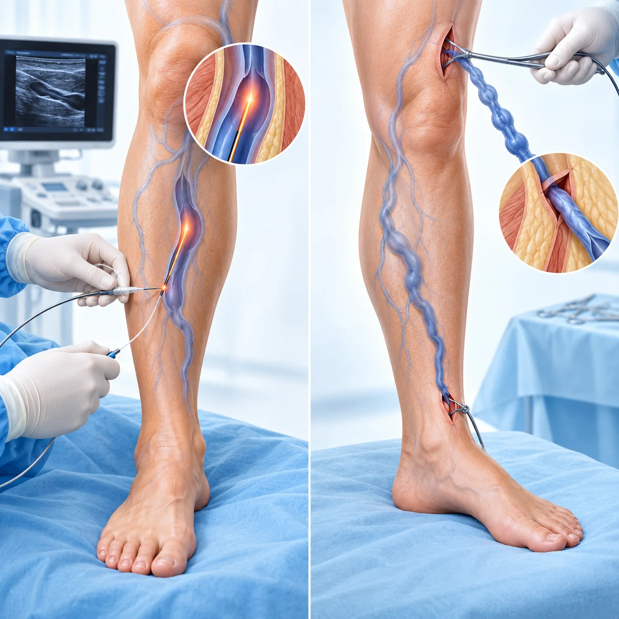Laser Treatment vs Vein Stripping