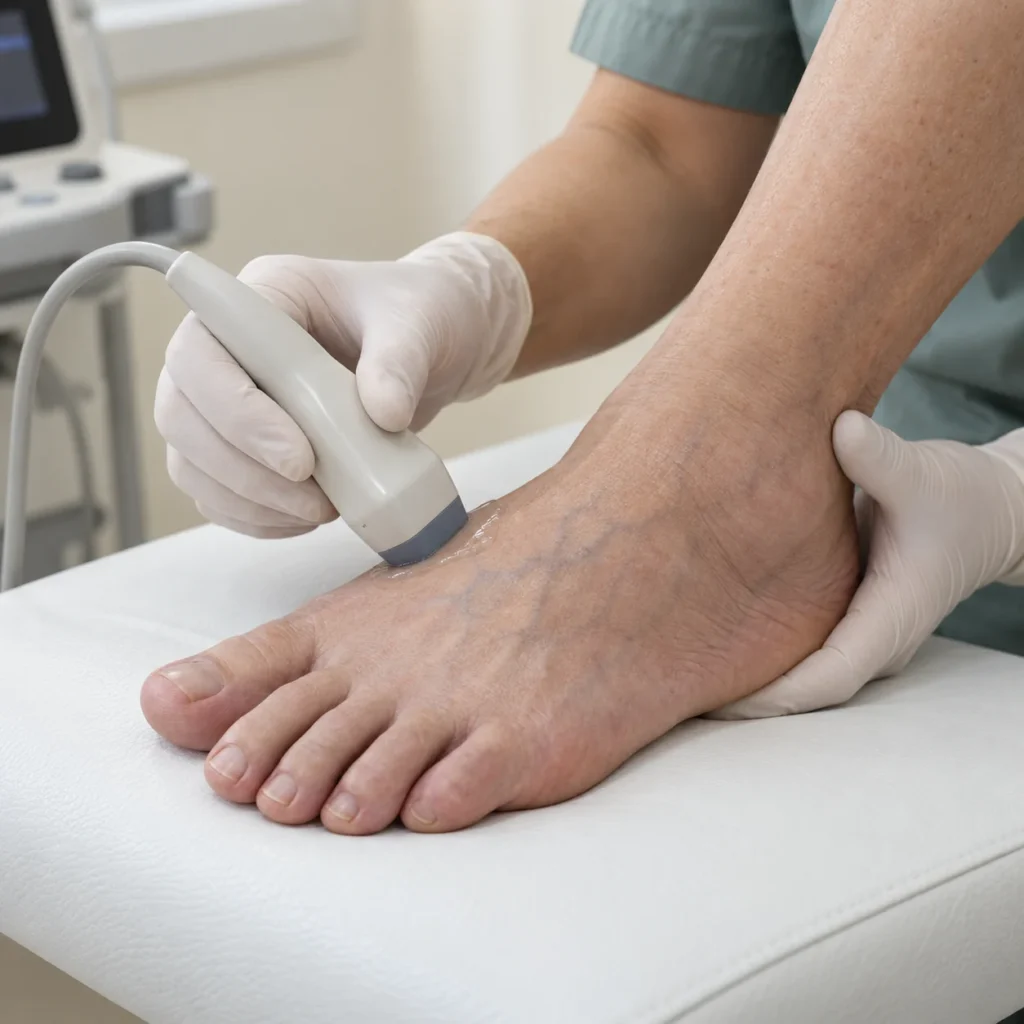 Doppler assessment of foot blood flow