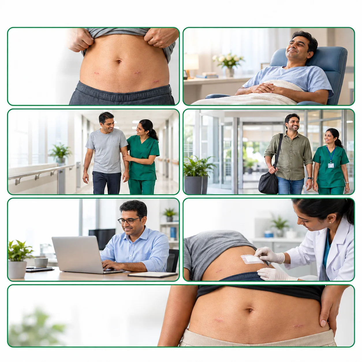Seven-panel wellness photo collage