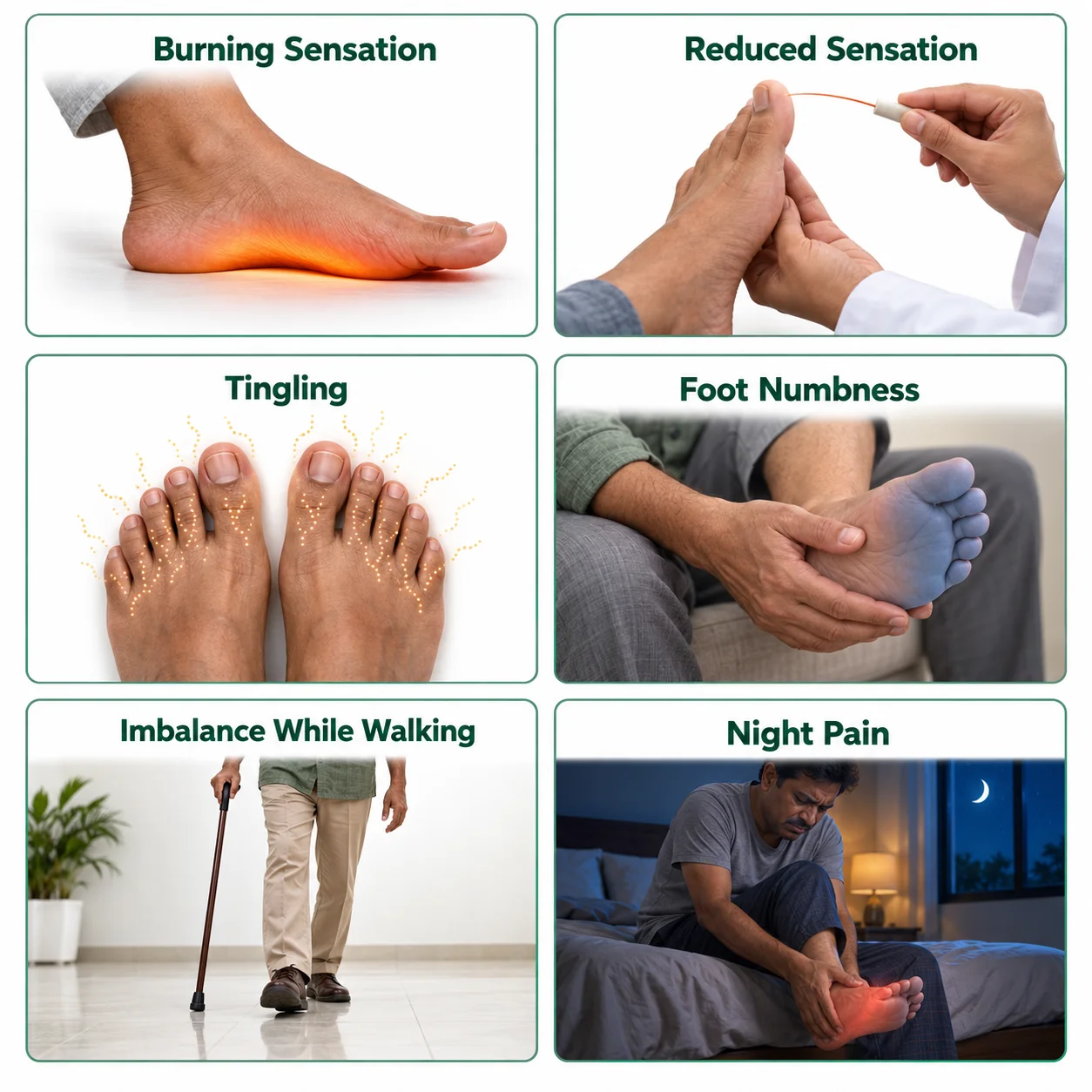 Six signs of diabetic neuropathy